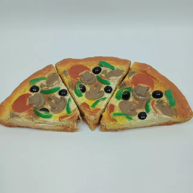 Vintage 1988 Pizza Realistic Play Food Supreme 3 Slices MTC Multi Toy Corp.