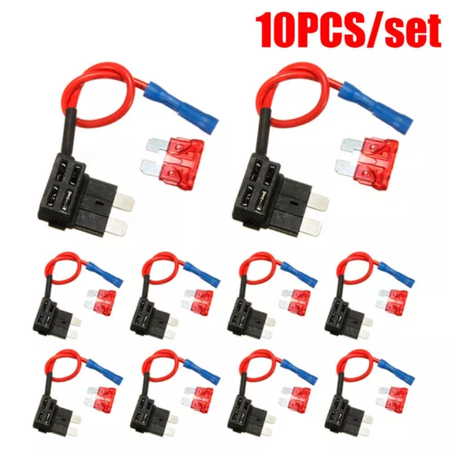 10x Add A Circuit Fuse Splice Piggy Back 12-24V MINI Auto Sicherungskastenhalter