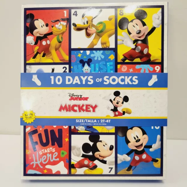 MICKEY MOUSE 10 days of socks Advent Calendar Toddler Size 2T4T