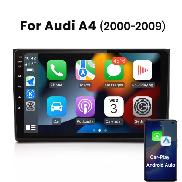 9" For Audi A4 S4 RS4 2000-2009 Car Stereo GPS Android 12 FM Radio CarPlay WIFI