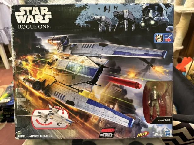 Star Wars Rogue One Rebel U-Wing Fighter Ship With Figure - Contents Are New
