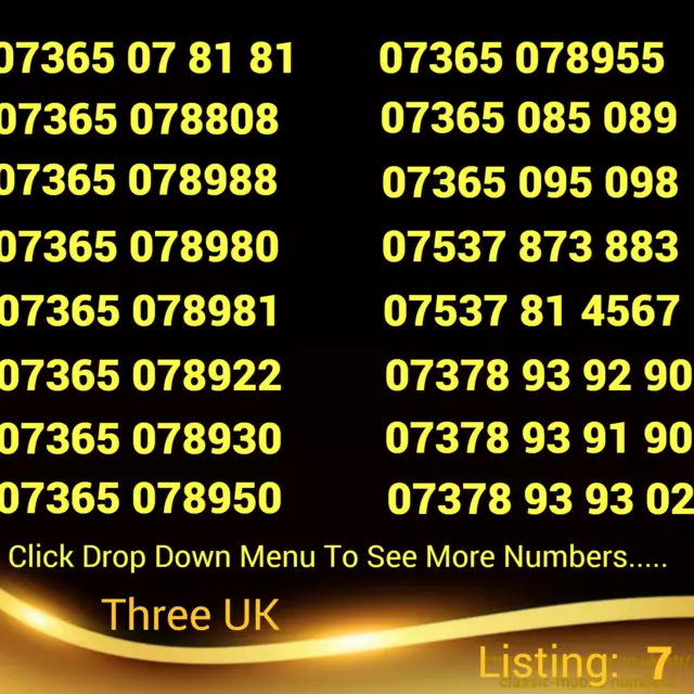 Sim Card Gold Easy Numero Di Cellulare Platino Vip Uk Tre Pay As You Go Platino: 7