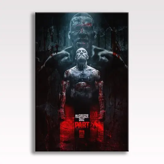 Poster CONOR MCGREGOR V NATE DIAZ TELA UFC 202 arte da parete 30""x20"" TELA
