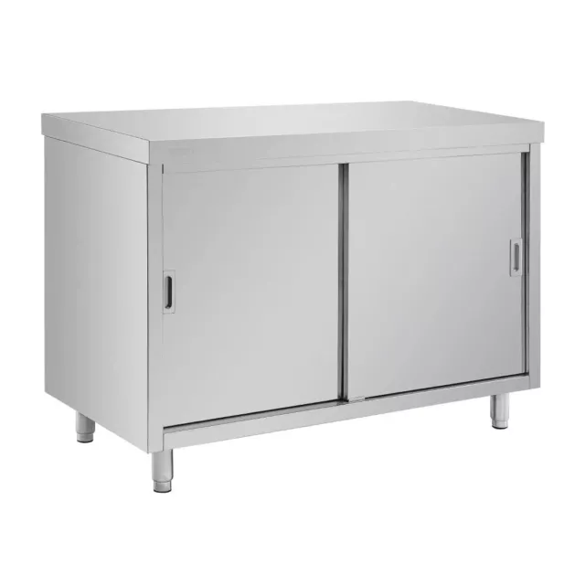 Floor Cupboard Stainless Steel 1200x600x900mm Vogue Two Door Storage Kitchen
