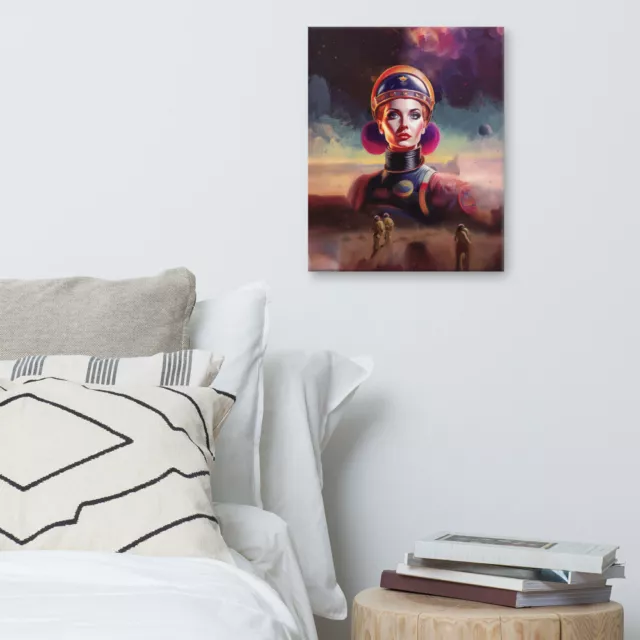 Woman in Space Travel Surreal Painting| Spacex Mars Paint| Mars Wall Decor 3