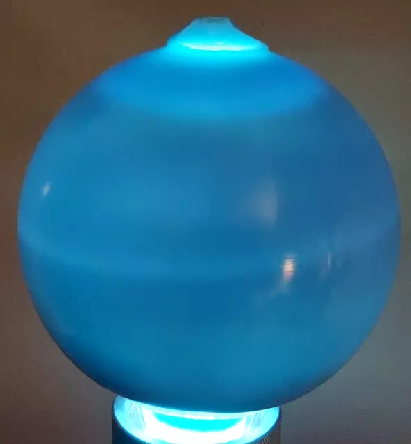Antique Lightning Rod Glass ball 4 1/2" Milk Glass Baby Sky Robin's Egg Blue