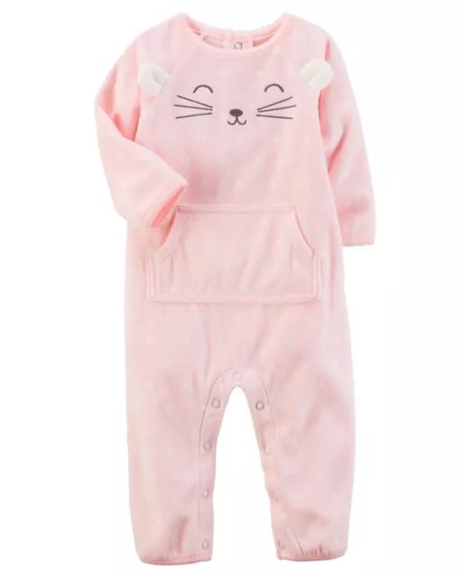 Carter's NWT 6M Infant Girl Cat Fleece Jumpsuit Coverall