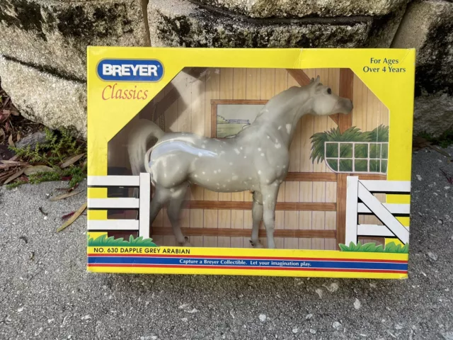 New NIB Retired Classic Breyer Horse #630 Dapple Grey Arabian Black Stallion