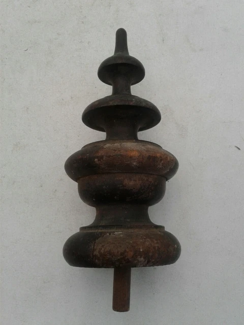 Antique Newel Post Finial Hardwood Ornate Victorian Architecture Salvage