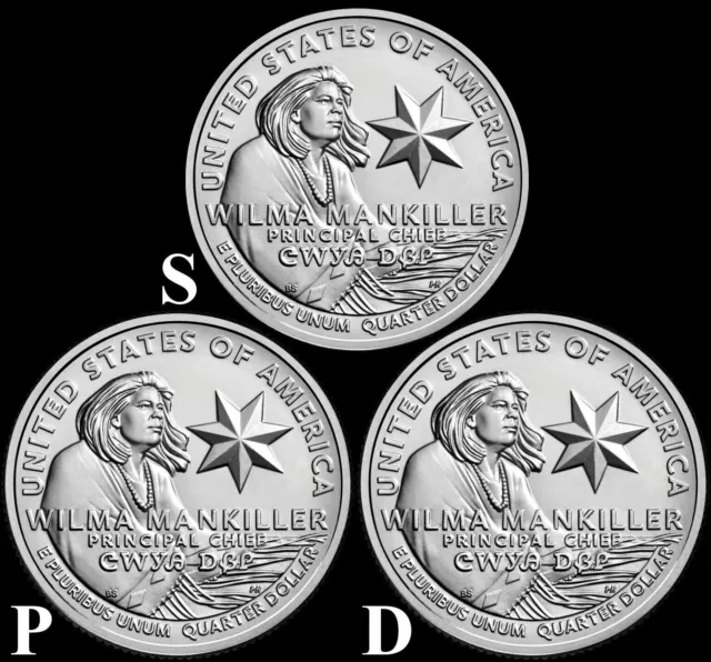 2022 "Wilma Mankiller" American Women P-D-S Quarter UNC US Coins