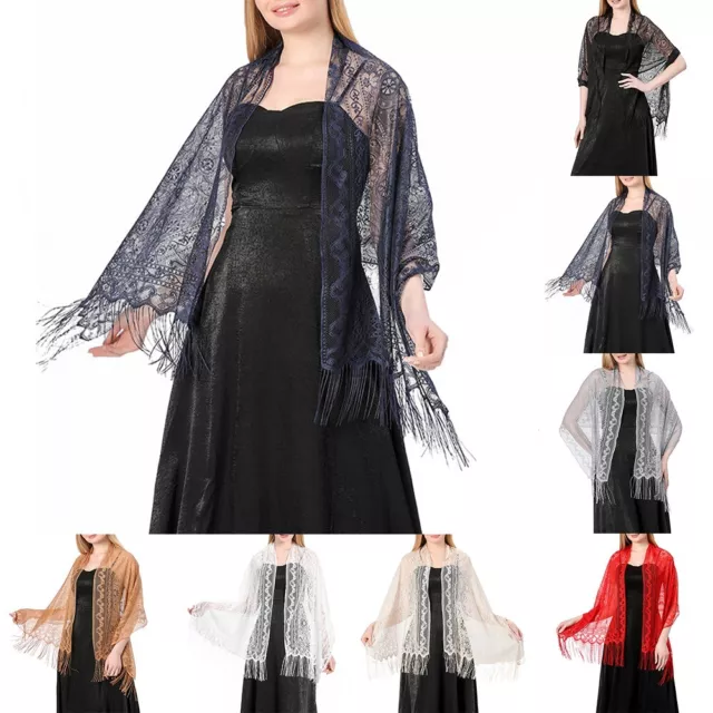 Women's Polyester Long Shawl Scarf and Tassels for Wedding and Daily Wear