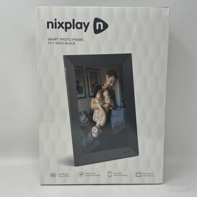 Nixplay 10.1 inch Smart Digital Photo Frame with WiFi (W10F) Black- New in box