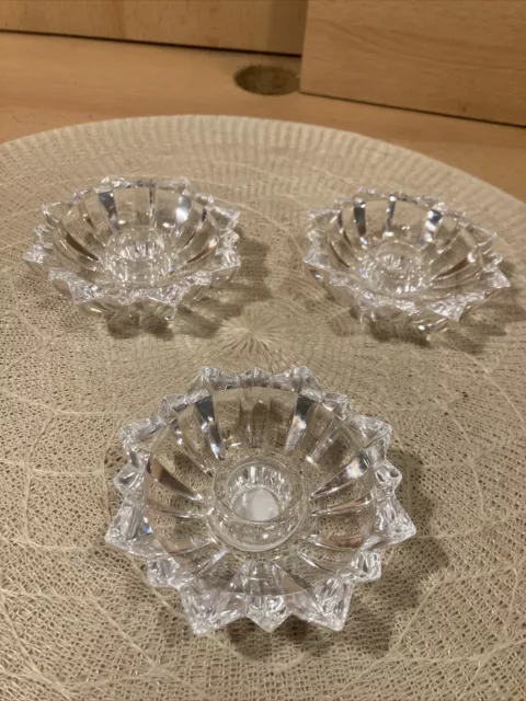 cristal de flandre Flandernglas Kerzenhalter Kerzenständer 3 Stück Bleikristall