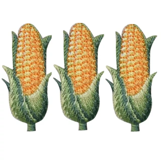 Corn Applique Patch - Cob, Husk, Ear of Corn 1.5" (3-Pack, Iron on)