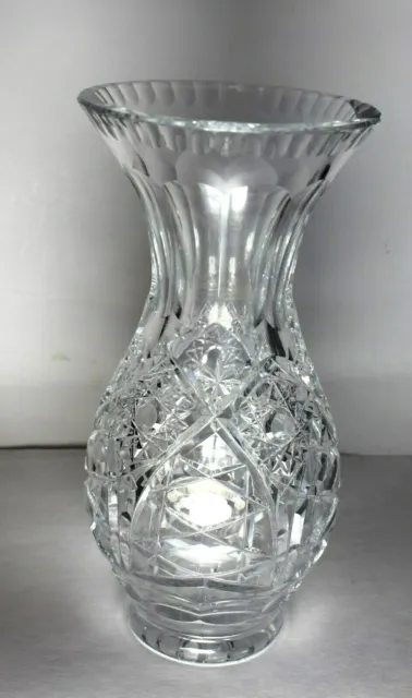 Vintage American Brilliant Cut Glass Crystal Vase Abp