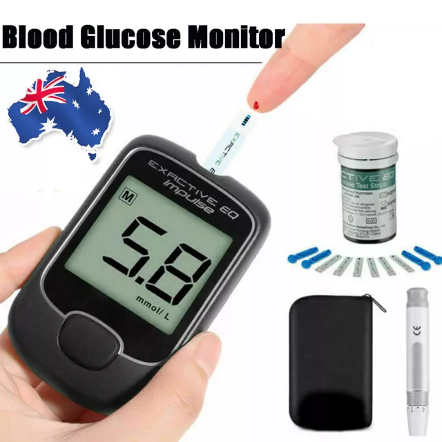 Blood Glucose Monitor Diabetes Testing Kit Blood Sugar Meter w/ 50 Test Strip AU