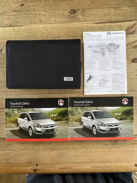 09-15 VAUXHALL ZAFIRA OWNERS HANDBOOK MANUAL PACK AND WALLET 2013 Ref12203