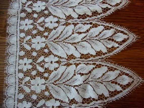 French Delicate Floral Alencon Lace - Ivory - Fabric by the Yard