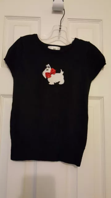 Iz Byer Skirt And Scotty Dog Sweater Set Girls Size 6X & 7 Euc Super Cute