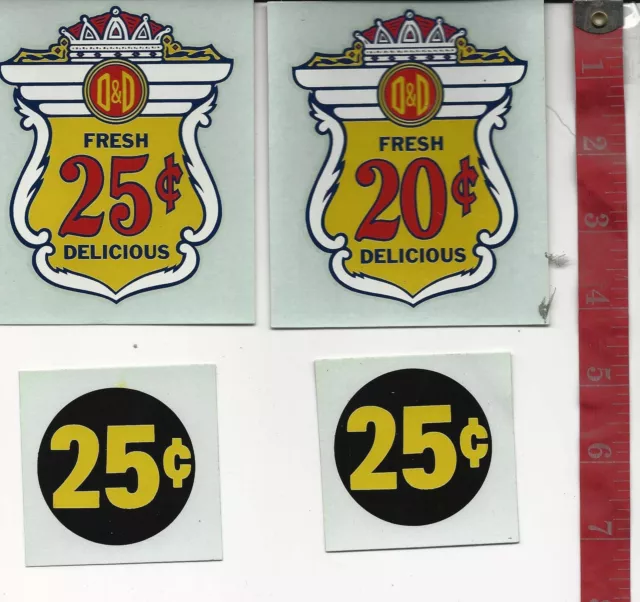 Vintage lot display decals D & D vending machine gum coffee