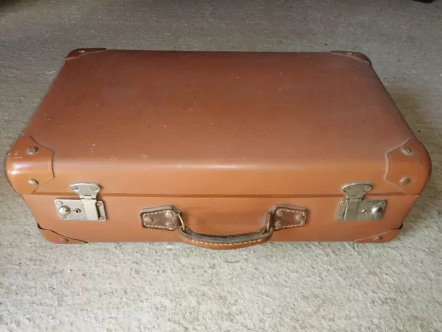 Ancienne grande valise carton vintage en fibre vulcanisée MAGASINS RÉUNIS