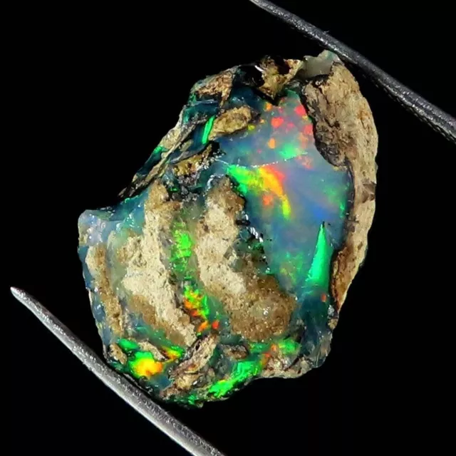 08.80Ct 100% Natural Ethiopian Fire Opal Rough AAA+ Gemstones 14X19X09mm SM49-16