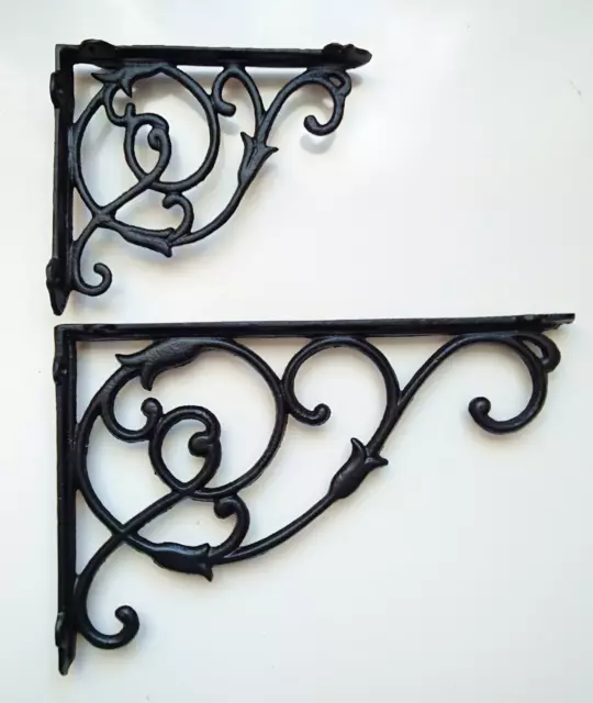Victorian style Cast Iron Ornate Shelf Bracket in 2 sizes and 3 colours (single)