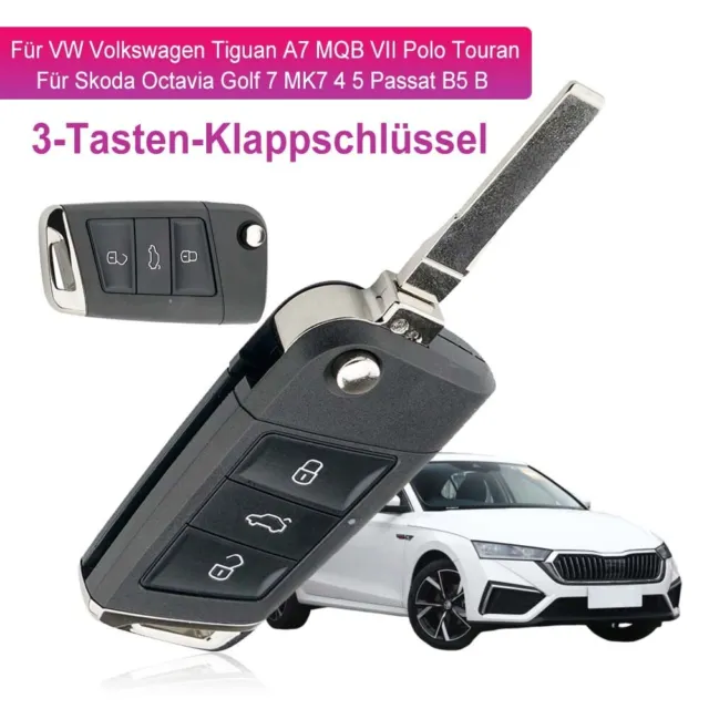 Für Seat VW Skoda Golf 7 Tasten 3 Autoschlüssel Gehäuse Schlüssel Fernbedienung