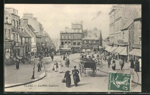 CPA Flers, La Place Gambetta 1907