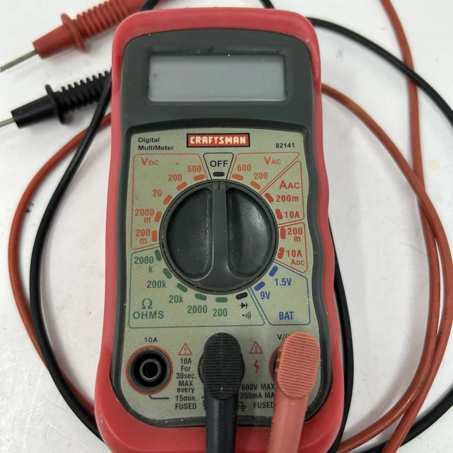 CRAFTSMAN COMPACT 8 Function AC/DC Digital LCD Multimeter 82141 Volts