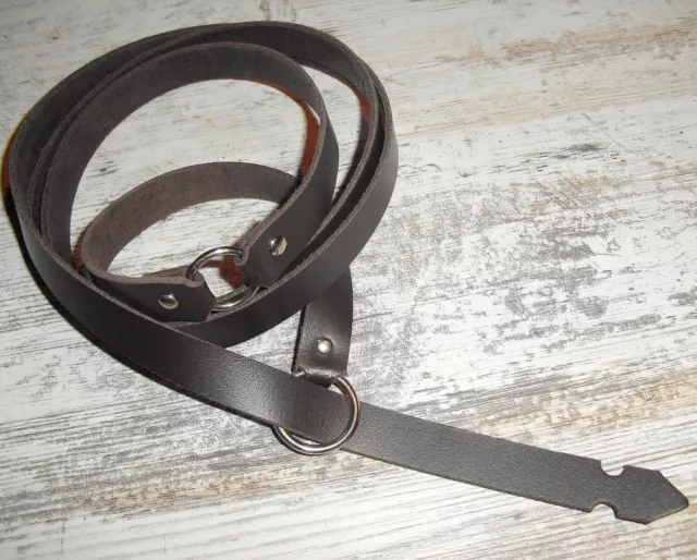 Langgürtel Mittelalter Ringgürtel Gewand Gürtel 180cm LARP Braun Schwarz LARP