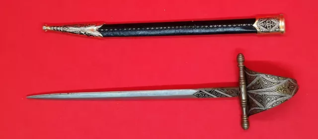 Miniature Toledo Sword / Letter Opener With Sheath Made In Spain 7 3/4" Overall