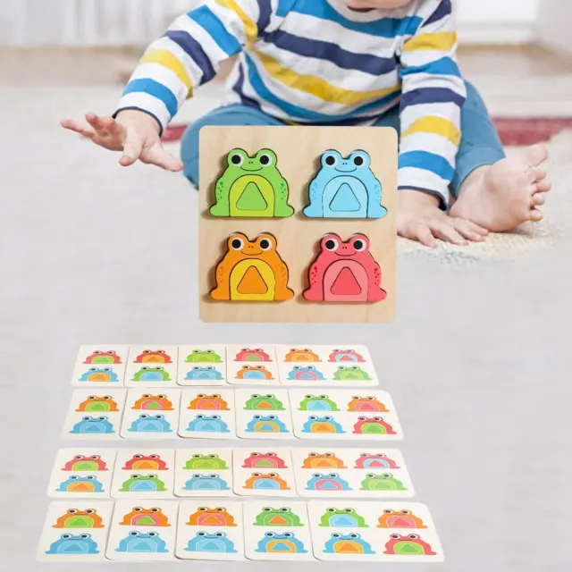 Frog Jigsaw Puzzle Color Shape Matching Toys for Baby Toddlers Easter Gift