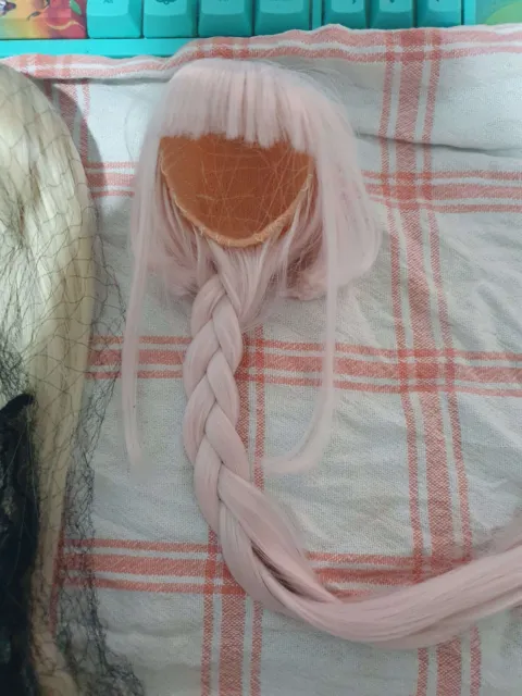 BJD YOSD 7-8inches Pink Wig Long Hair and Fringe