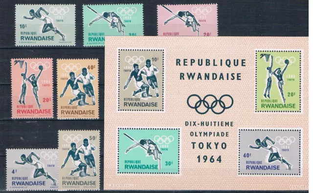 Ruanda; Olympiade 1976; Satz +Block komplett  pfr.**
