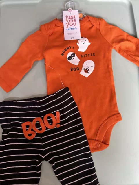 Carter's Just One You Mommy's Little Boo Halloween 2-Pc. Infant Outfit NWT NB