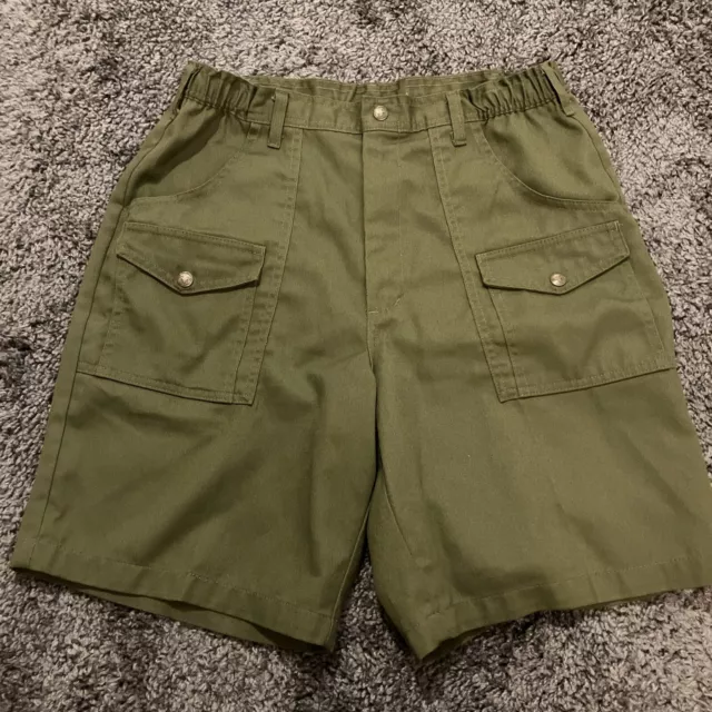 Boy Scouts Of America Shorts Mens 34 (31x8) Green Cargo Uniform Elastic Waist