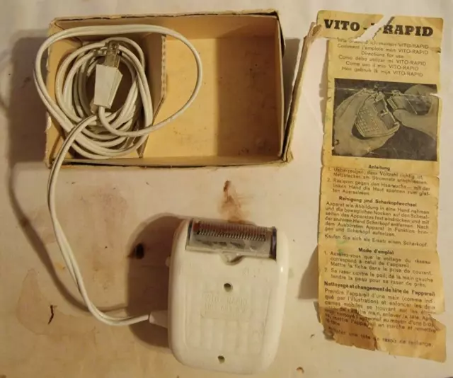 1960's Vintage Vito Rapid Electric Dry Shaver Swiss made in Switzerland
