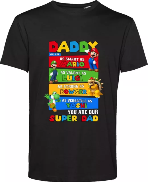 Mario Luigi T Shirt Super Dad Bowser Yoshi Father's Day Daddy Unisex Gift Top