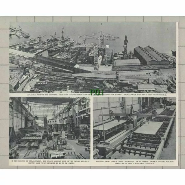 (3307) Scotts Shipyard Aerial View and Other Scenes -   1961 Clip