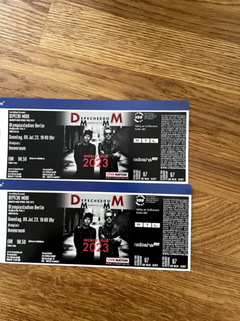 Depeche Mode Berlin 2 Tickets Innenraum Stehplatz 09.07.2023