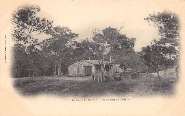 CPA 33 LA FORET D'ARCACHON UNE CABANE DE RESINIERS (dos non divisé)