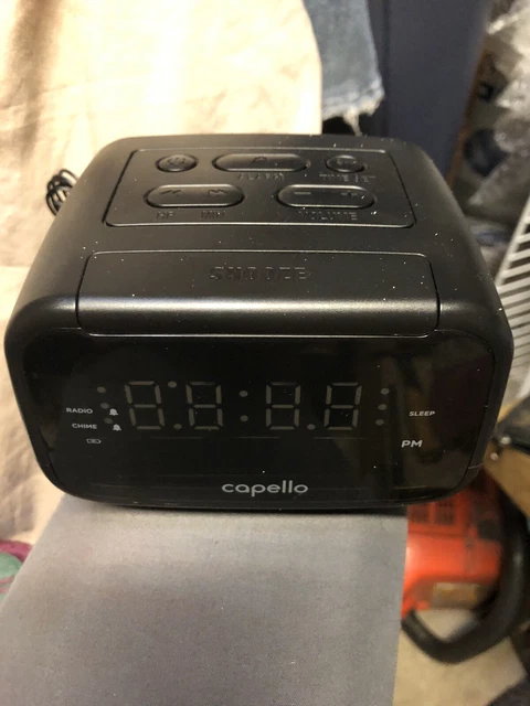 Capello Sleep Easy Digital Alarm Clock with AM/FM Radio Black CR15