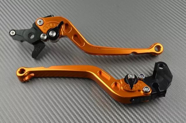 Paire de levier leviers long frein CNC Orange Yamaha TMAX T-Max 530 2017