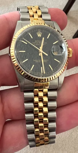 ROLEX VINTAGE Oyster Perpetual 16233 36MM Black Dial Datejust C. 2003