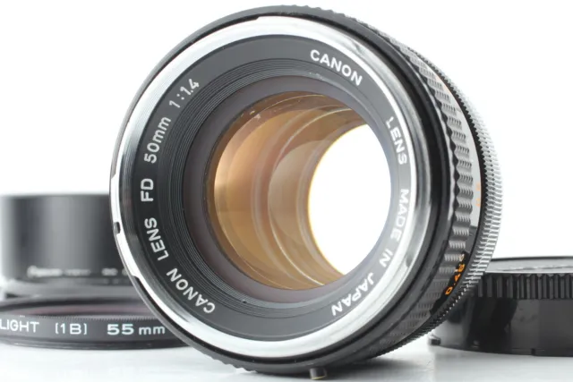 Rare « O » [Exc+5 avec capot] Objectif Canon FD 50 mm f/1.4 Silver Nose MF...