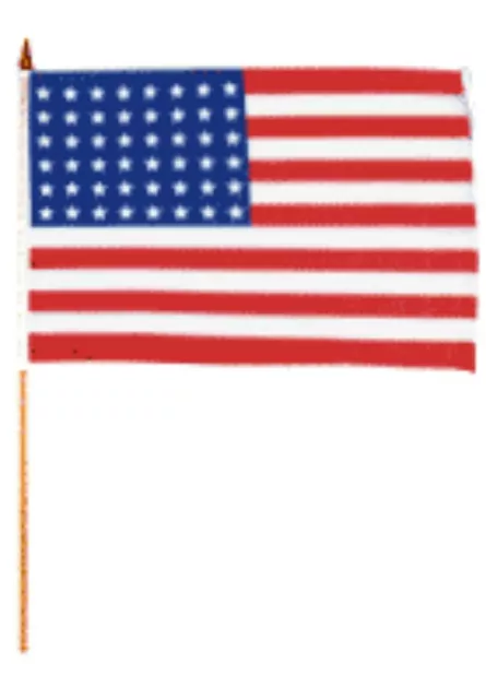 12x18 12"x18" Wholesale Lot of 6 48 Star USA American Stick Flag wood Staff