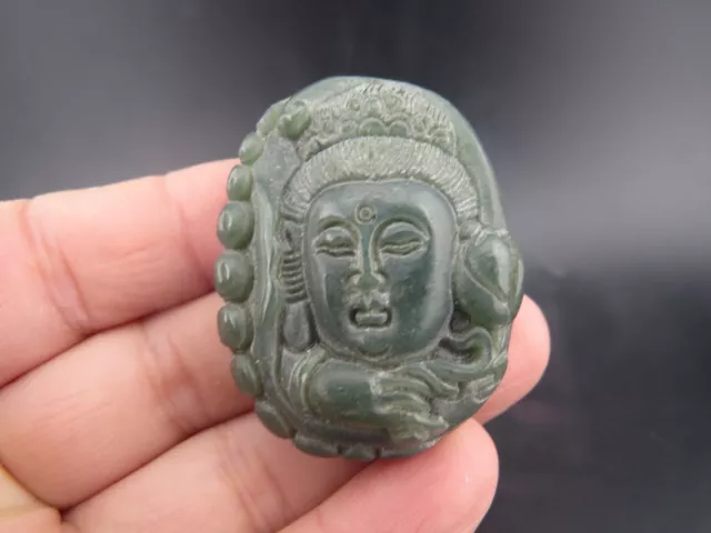Chinese jade, Noble collection,hetian jade,Guanyin & Head,pendant  Q(306)