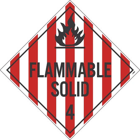 NMC DL11P100 Flammable Solid 4 Dot Placard Sign, Pk100, Material: Adhesive