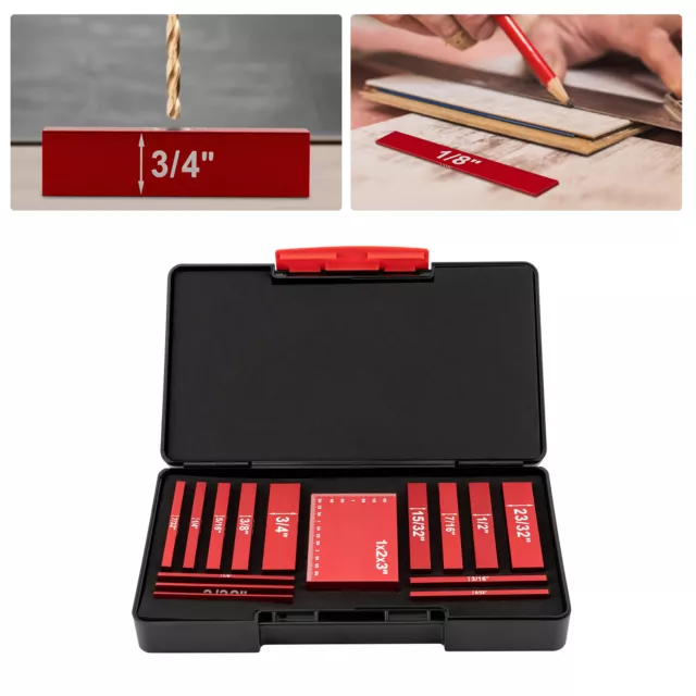 For Router Setup Blocks Height Gauge Set 15x Precision Aluminum Alloy Setup Bars